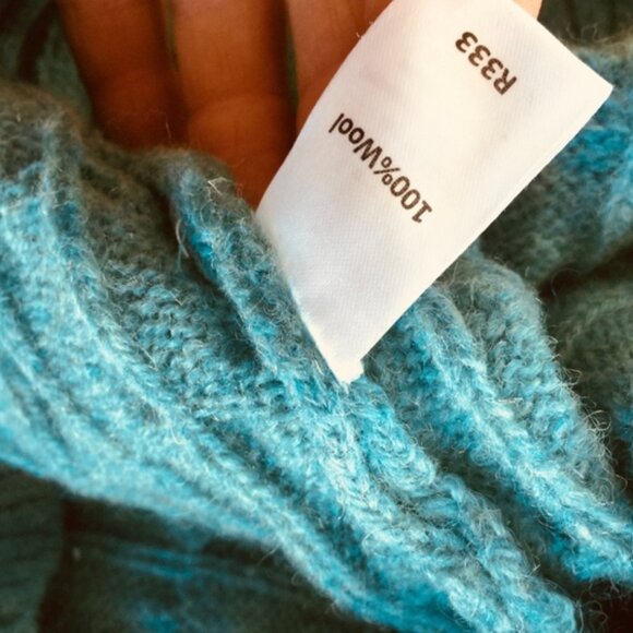 APPLESEED'S 100% wool cardigan/beautiful blue/New/L - Picture 3 of 5